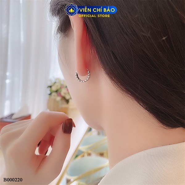 Bông tai bạc nữ kim tiền tròn chất liệu Bạc S925 thời trang phụ kiện trang sức nữ thương hiệu Viễn Chí Bảo B000220