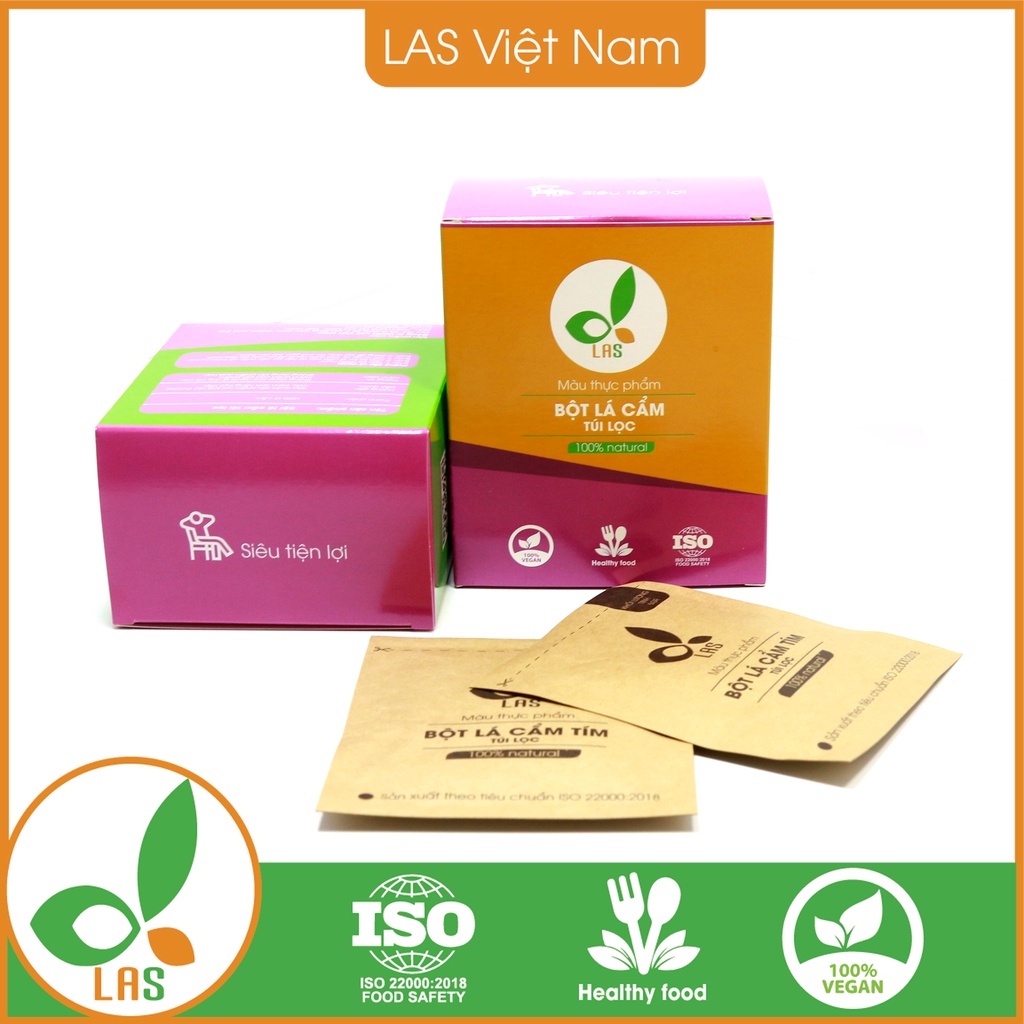 Bột lá cẩm tím túi lọc siêu tiên lợi - Hộp 50gr | LAS Việt Nam