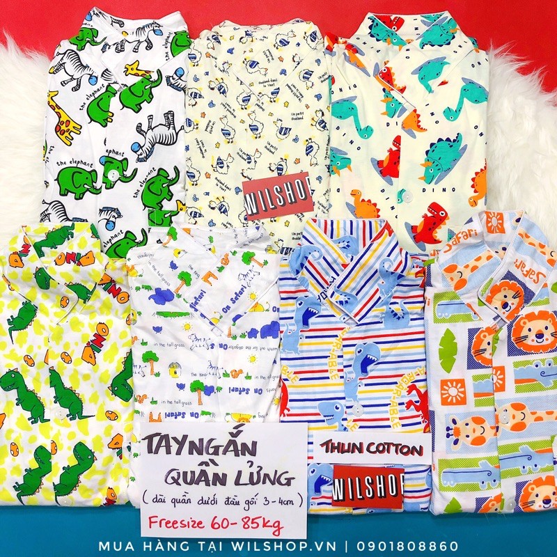 (60-85kg: T.NGẮN - Q.LỬNG) ĐỒ NGỦ PIJAMA THAILAND CAO CẤP 6085NL