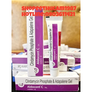 Kem Gel clindamycin Phosphate & Adapalene Gel Aldocont C loại bỏ mụn Adapalen 0,1%; Clindamycin 1% 15g.