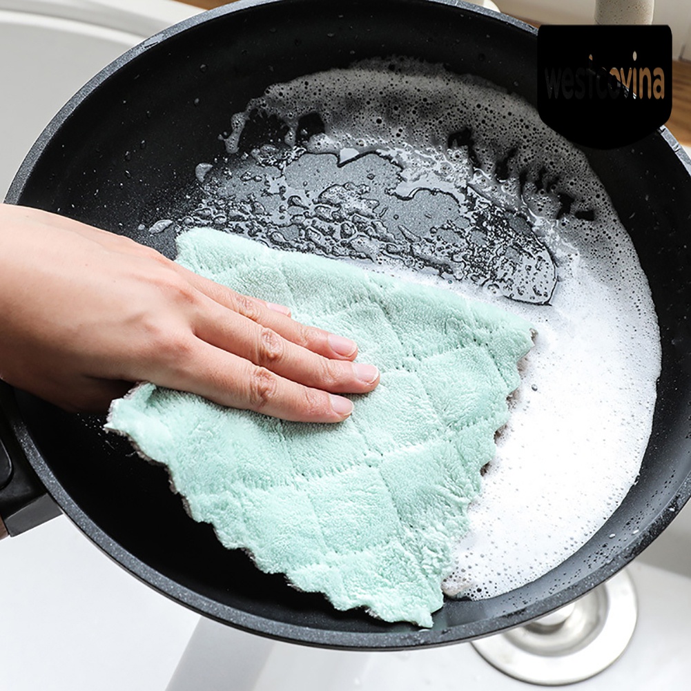 [Hot]☀ Set 5 Khăn Lau Chén Dĩa Thấm Hút Nước Tốt