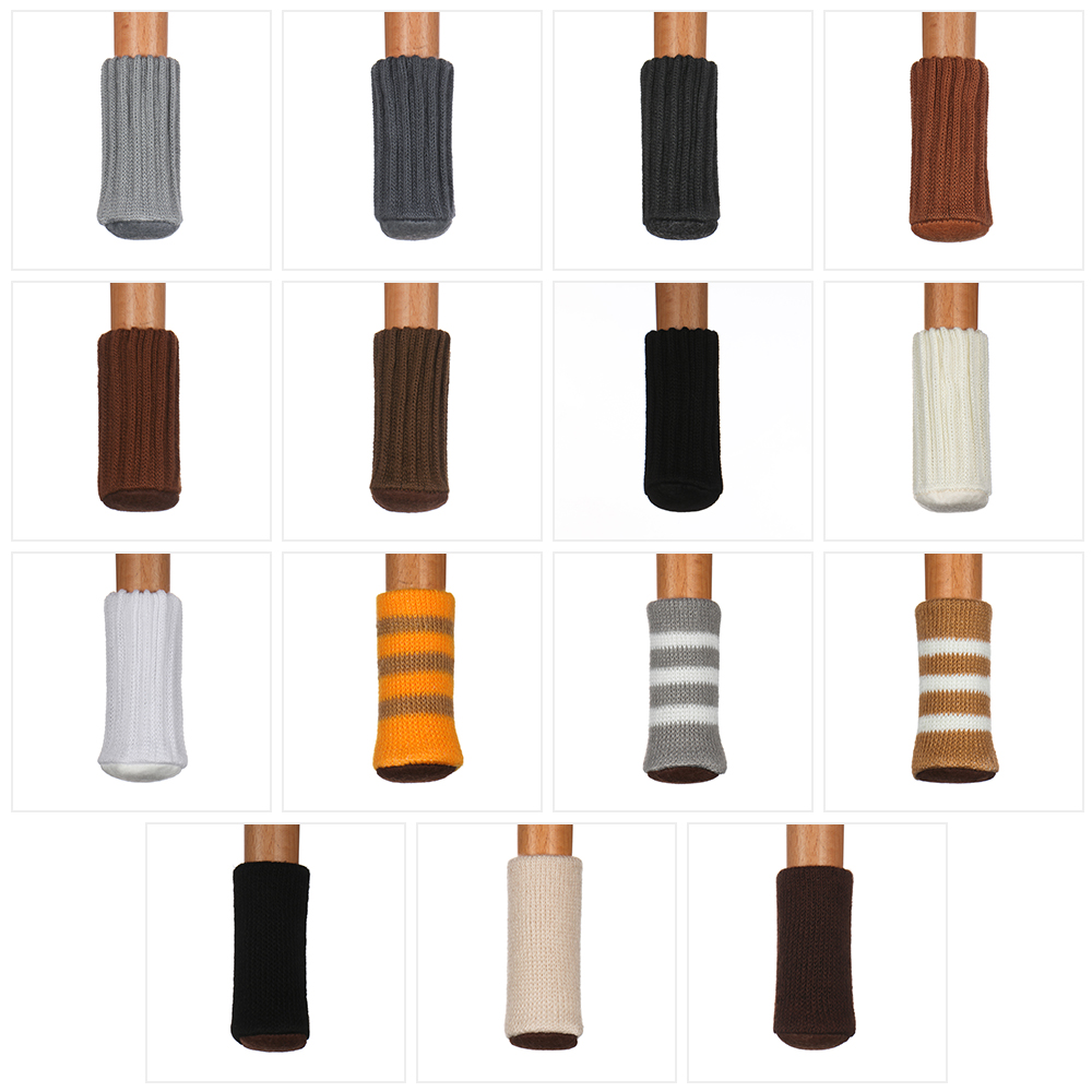 Set 4 vỏ bọc chân bàn ghế vải dệt kim co giãn chống trượt giảm tiếng ồn bảo vệ sàn nhà tiện lợi