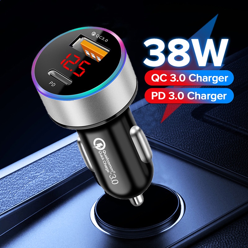 Tẩu Sạc Nhanh USB Type C QC3.0 38W Cho Xiaomi Samsung
