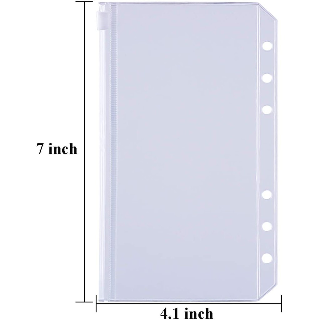 Bìa Đựng Hồ Sơ 6 Lỗ Cỡ A5/A6/A7/B5/A4 Có Khóa Kéo
