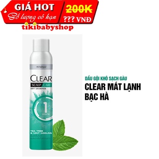 Dầu gội khô sạch gàu clear mát lạnh bạc hà - chai 170ml