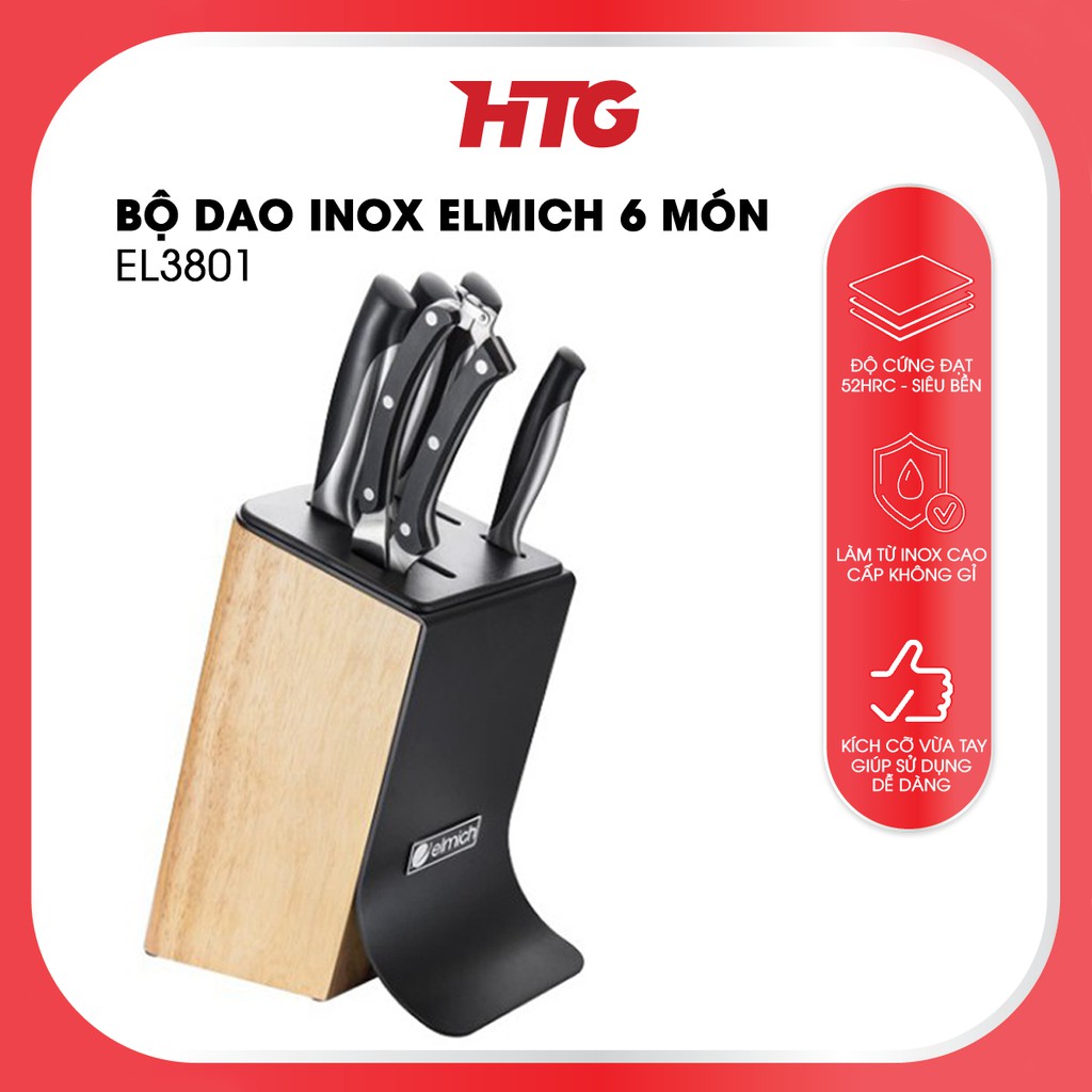 Bộ dao inox ELMICH cao cấp 6 món EL3801 - Tiêu chuẩn Châu Âu