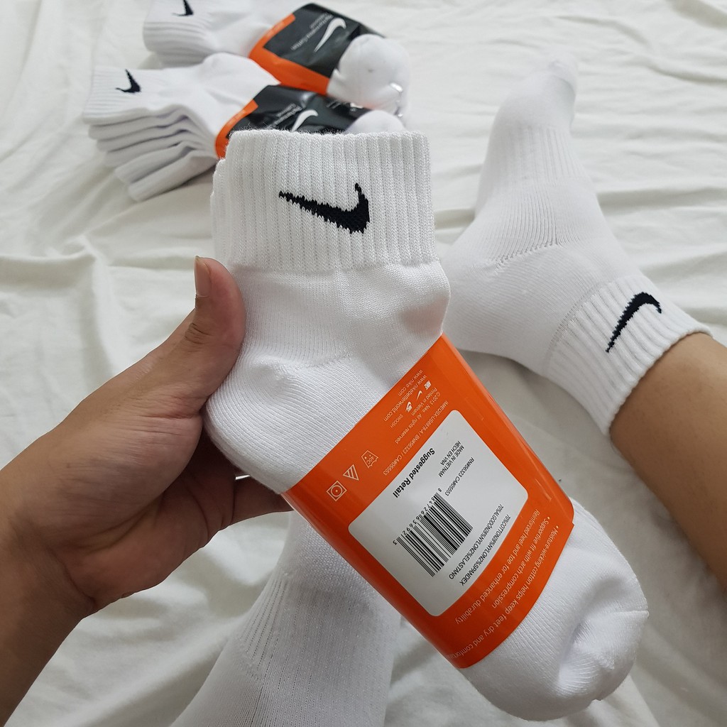 Pack 3 đôi tất thể thao Nike Trắng cổ thấp  - Free ship + Quà tặng Loved socks by TatsTats.vn