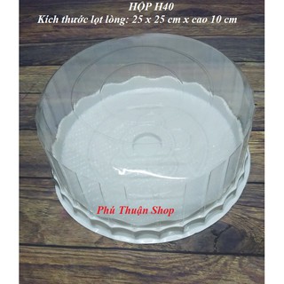 COMBO 10 HỘP NHỰA ĐỰNG BÁNH KEM, BÔNG LAN H40 - KÍCH THƯỚC 25 X 25 X CAO 10CM (loại tốt)