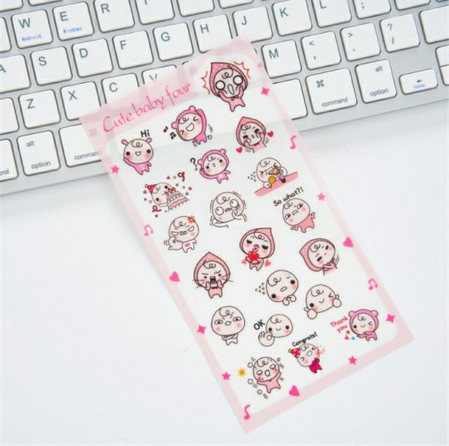 Set 6 tấm sticker cute baby