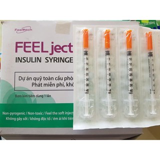 BƠM TIÊM TIỂU ĐƯỜNG FEEL JECT 1ML U-40 DÙNG 1 LẦN (hộp 100 bơm)