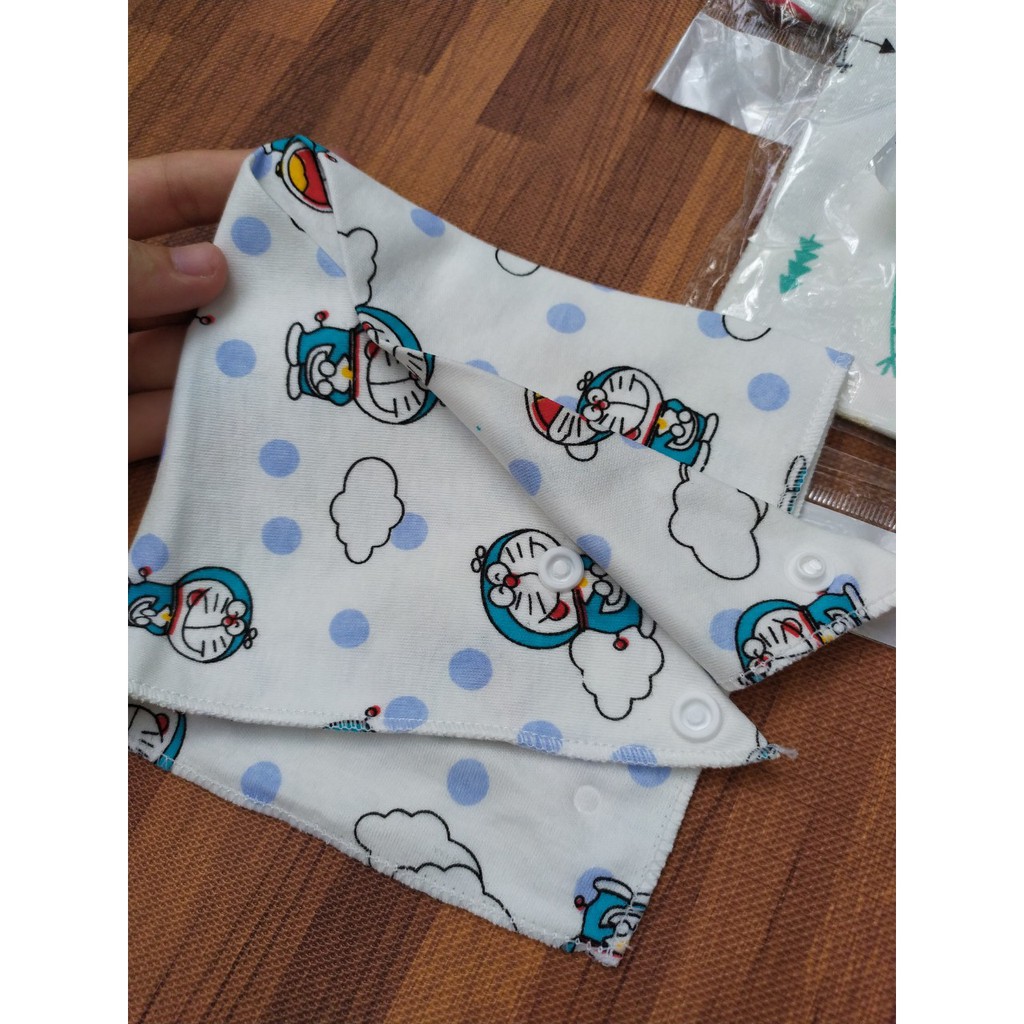 Set 5 khăn yếm tam giác bé trai bé gái có khuy bấm
