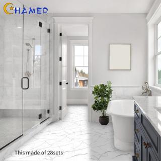 Miếng dán sàn nhà giả vân đá chống trượt 30x30cm dày dặn tiện dụng cho nhà tắm nhà bếp