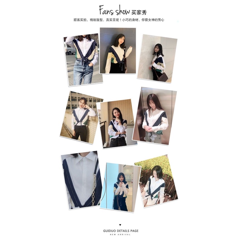 Áo sơ mi trắng tay dài dáng rộng thiết kế mới phong cách Hàn Quốc thời trang mùa thu 2021 cho nữ