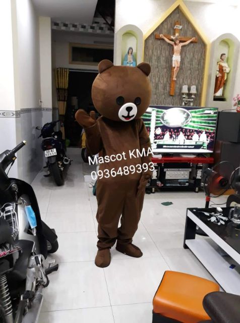 Mascot quần áo Gấu Brown hoạt náo sự kiện, bán kẹo, phố đi bộ loại cao cấp