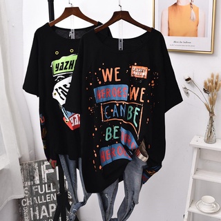 Áo thun tay ngắn dáng rộng plus size theo phong cách châu âu