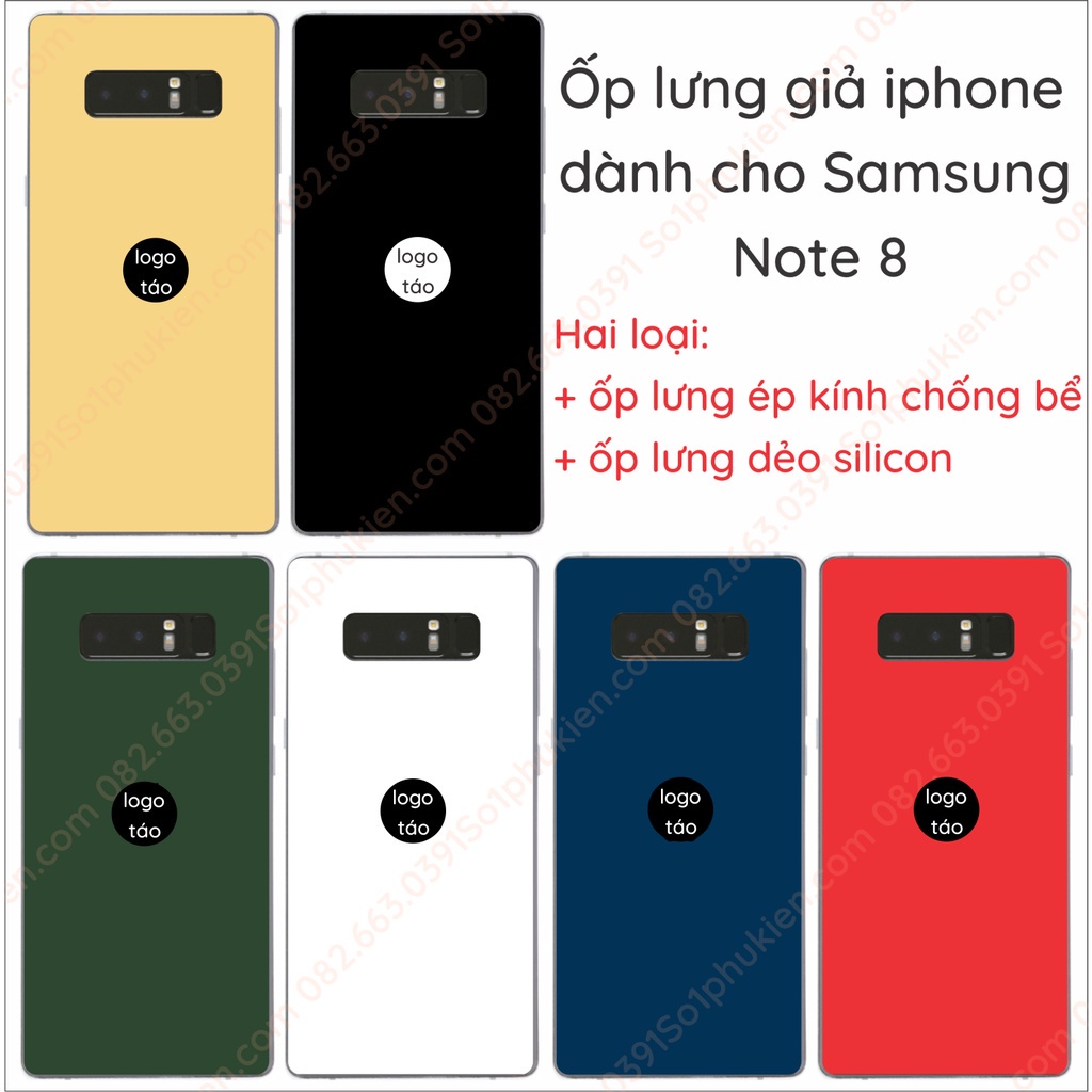 Ốp lưng Samsung note 8 / s9 plus (s9+) / note 20 ultra / S10 / s10 plus  giả iphone nhiều màu
