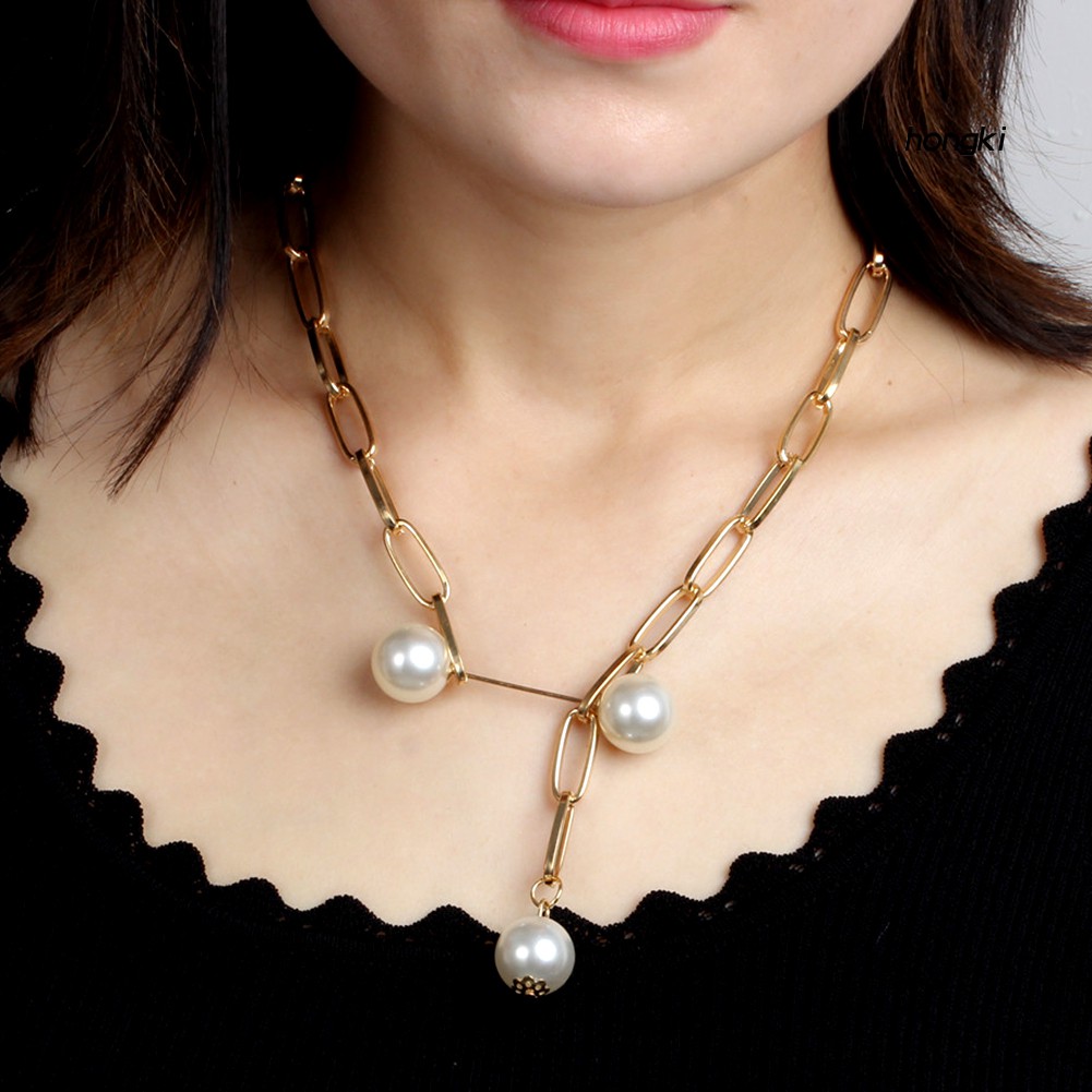 vòng cổ Hợp Kim Đính Ngọc Trai Nhân Tạo Thời Trang Cho Nữ