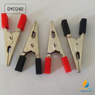 Kẹp cá sấu DYO240 có điểm nối dây để hở, chất liệu hàm kẹp đồng mạ niken, độ mở 35mm
