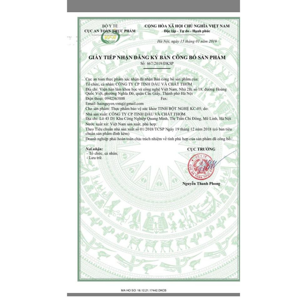 Tinh bột nghệ KC-05 250g - Viện Hàn lâm KHCNVN