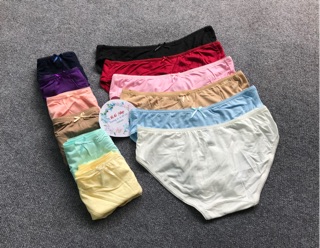 Combo 10 quần lót cotton trơn đánh bông
