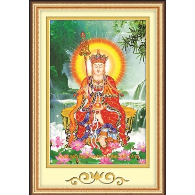 Tranh đính đá Địa Tạng Vương Bồ Tát 88697 kt 50x71cm