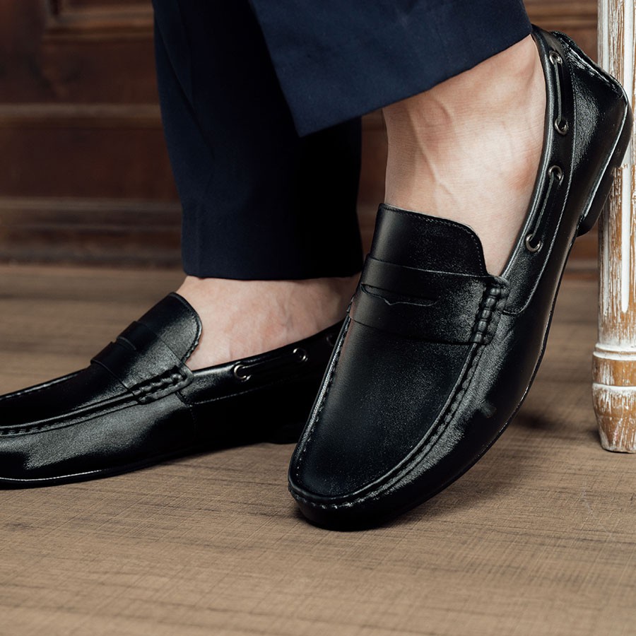 Giày Lười Nam LAFORCE Đai Ngang Da Bò GNLA19-5-D Tặng Tất UNIQLO