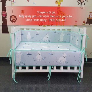 Bộ quây và 2 ga dành cho cũi gỗ, vải cotton Hàn