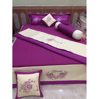 BỘ CHĂN GRA PHỦ SATIN (COTTON LỤA) CAO CẤP PADORA