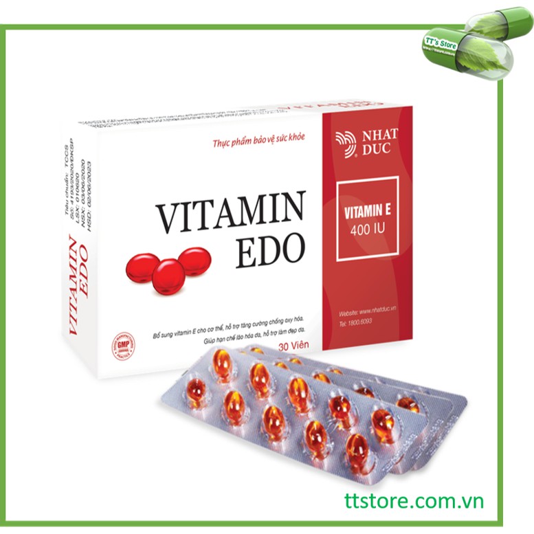 Vitamin EDO (Hộp 30 viên) - Vitamin E đỏ, Enat 400IU