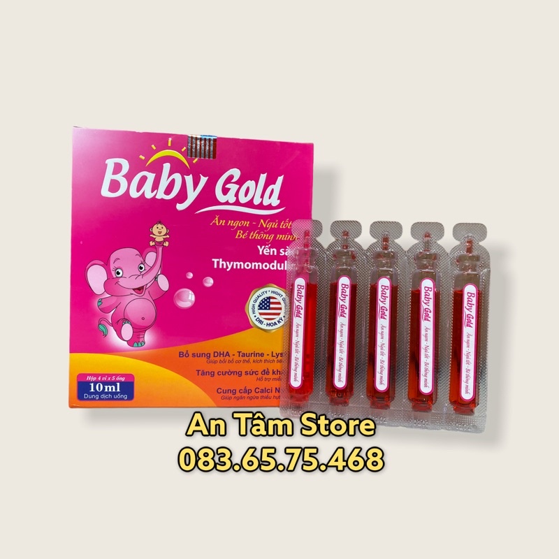 Baby Gold Ăn Ngon giúp bé ngủ tốt, bé ăn ngon, ngủ ngon, kích thích bé ăn nhiều hơn- hộp 20 ống