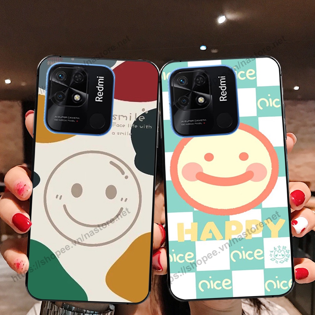 Ốp lưng Xiaomi Redmi 9C / Redmi 10c mặt cười, họa tiết caro đơn giản đẹp cute