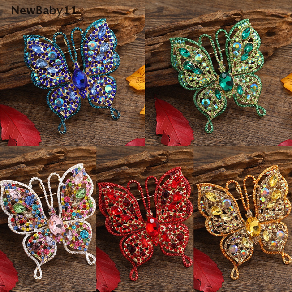 Ghim Cài Áo Hình Bướm Đính Đá Lấp Lánh Thời Trang Cho Nữ