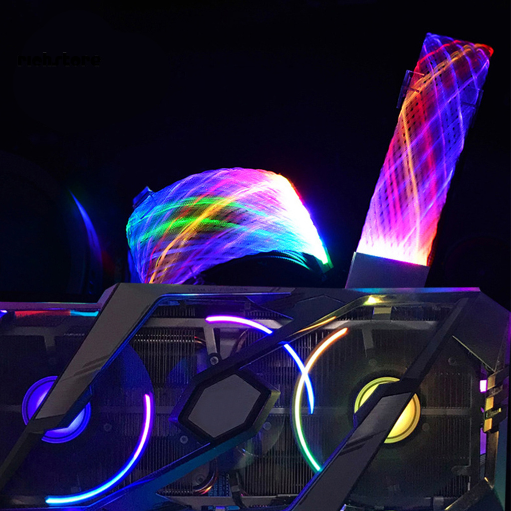 Dây Cáp Nối Dài Nguồn 8pin Có Đèn Led Rgb Cho Pc Ốp