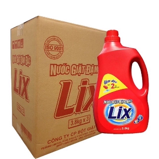 Nguyên thùng 3 Chai Nước giặt Lix đậm đặc 3,6kg chọn màu