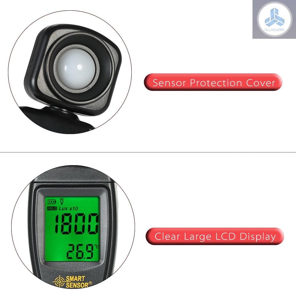 Máy đo độ sáng màn hình thông minh LCD kỹ thuật số 0-200000 Lux