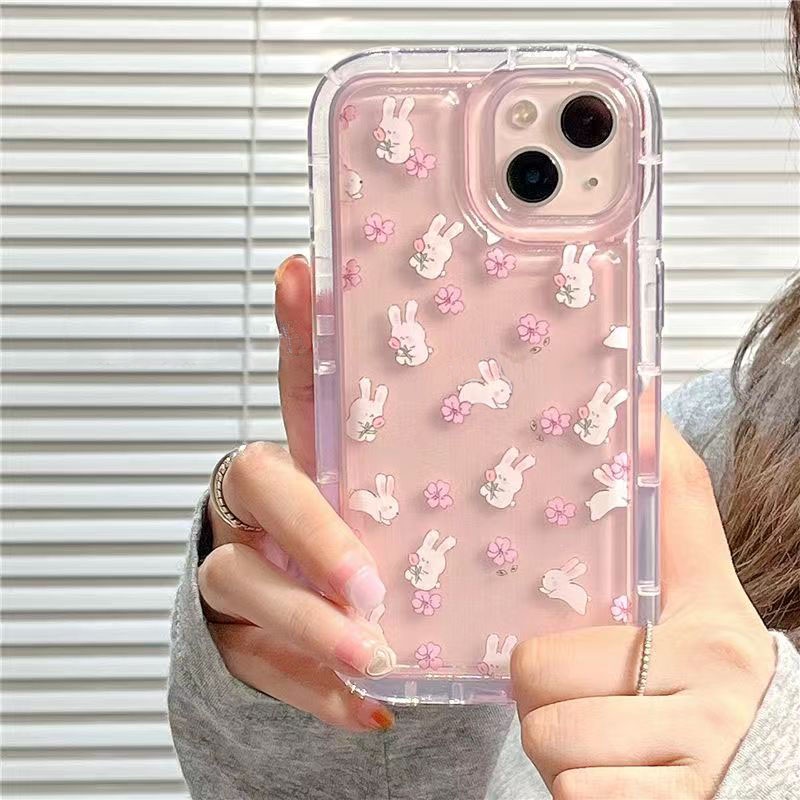 Ốp Điện Thoại Hình Thỏ Dễ Thương Cho iPhone 12 13 11 Pro Max X Xs Max Xr
