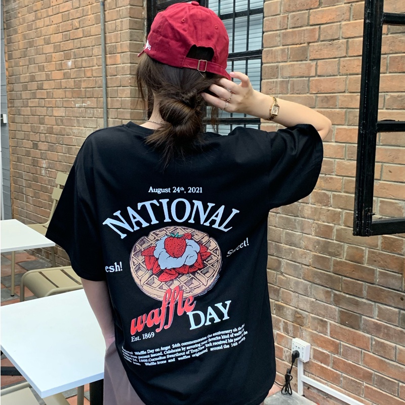 NRVP Áo Thun Cotton Tay Ngắn Cổ Tròn Màu Trơn Thời Trang Dành Cho Nữ