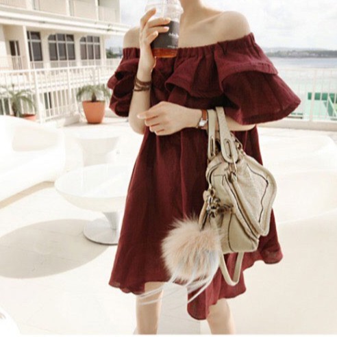 Đầm Trễ Vai Phong Cánh Ulzzang