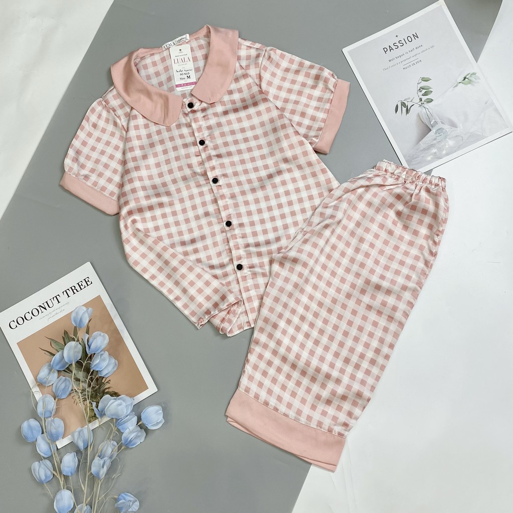 Đồ Ngủ Pijama Lụa Satin Tay Ngắn Quần Lửng Siêu Xinh, Mềm Mịn, Sang Chảnh Boody BP04.6 | BigBuy360 - bigbuy360.vn