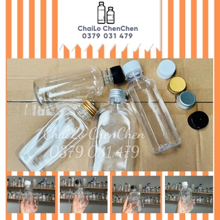 Chai nhựa pet 250ml kèm nắp nhôm/nhựa cao cấp