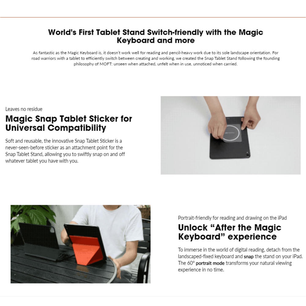 MOFT SNAP Tablet Stand Giá Đỡ Máy Tính Bảng Hít Nam Châm Màn Hình 9.7 "