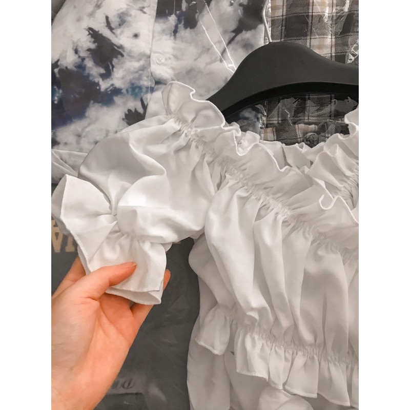 (Ảnh Thật) Áo Bánh Bèo Nữ Có Nơ Buộc Eo Xinh Xắn | BigBuy360 - bigbuy360.vn