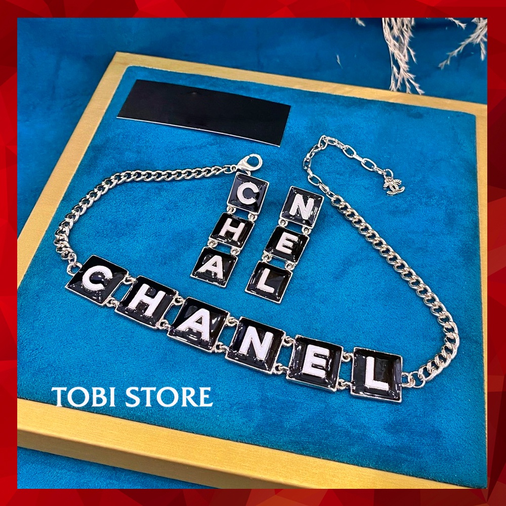 Set vòng cổ bông tai thương hiệu CC cá tính VCH42