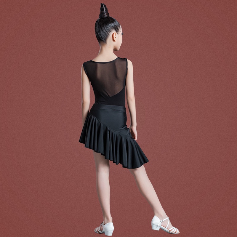 Trang phục khiêu vũ Latin thời trang, trang phục luyện tập của nữ nhi, trang phục biểu diễn khiêu vũ Lombar của cô gái, vừa vặn múa váy, bộ khiêu vũ không tay