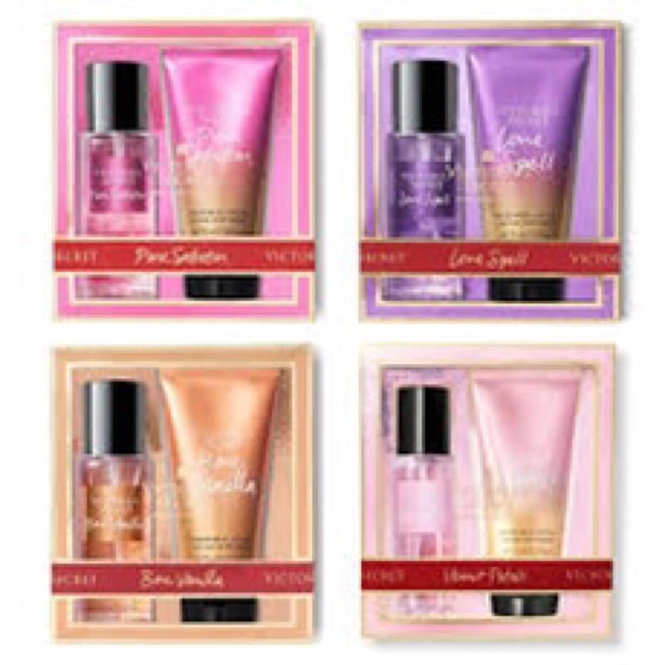 Bộ Quà Tặng Xịt Thơm Và Dưỡng Thể VICTORIA'S SECRET Mini Mist Lotion Gift Set 75ml x 2