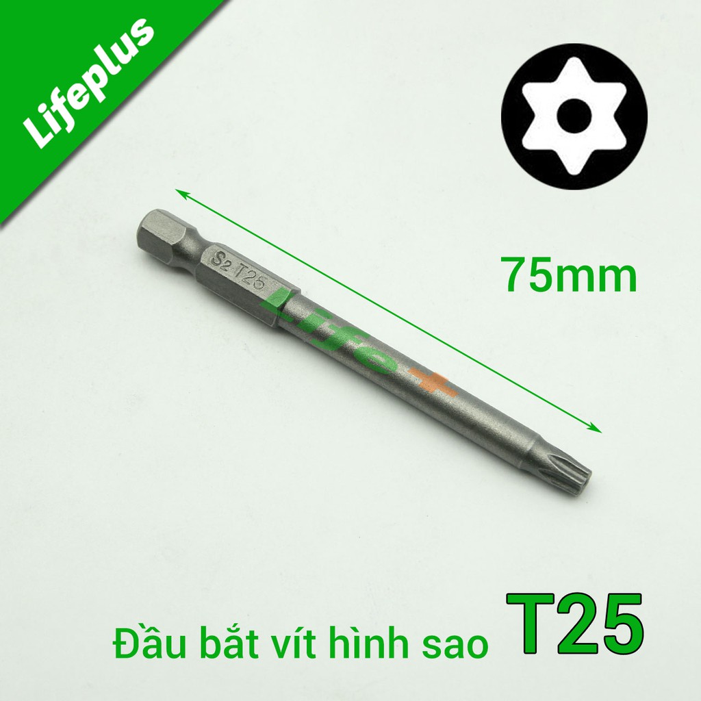 Đầu bắt vít hình sao 75mm chuôi lục