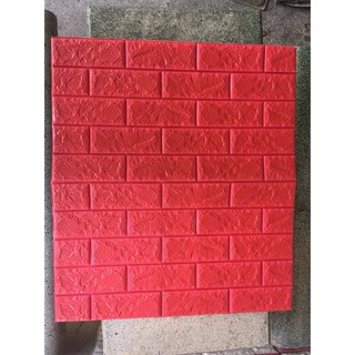 10 xốp dán tường giả gạch 3D kt 70x77cm hàng 4li màu đỏ