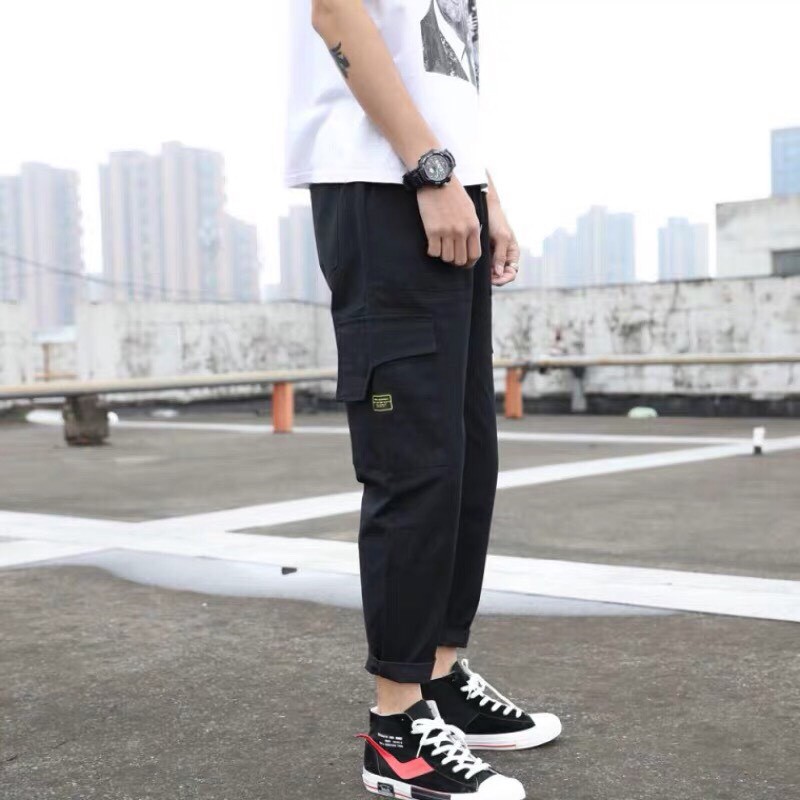 &lt; FREESHIP &gt; Quần jogger kaki nắp túi vải bao đẹp hàng y hình