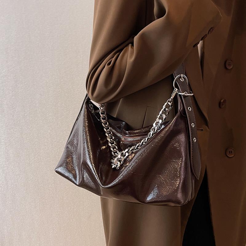 Túi Đeo Chéo Bằng Da Mềm Có Khóa Kéo Phong Cách vintage Dành Cho Nữ