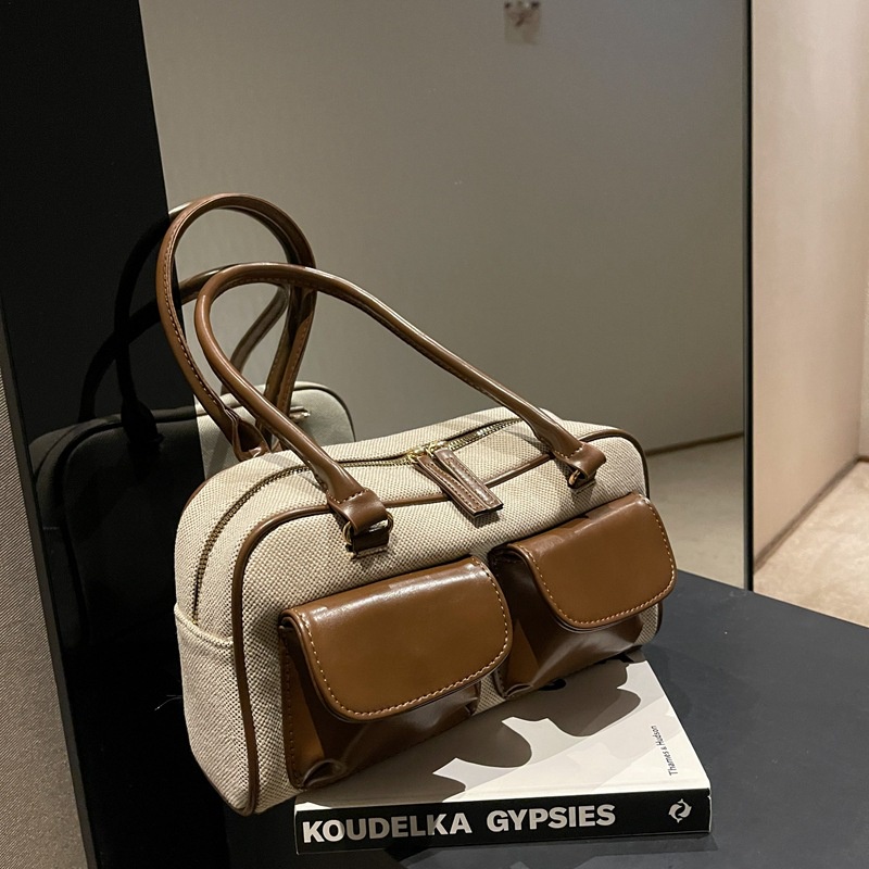 Túi Xách Vải Canvas Thiết Kế Cỡ Lớn Phong Cách Retro Thời Trang Cao Cấp